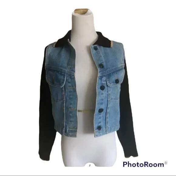 Romeo Romeo denim jean knit jacket S - Picture 1 of 10